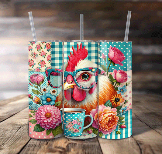 Chicken With Glasses Wrap For Straight Tumbler-S646