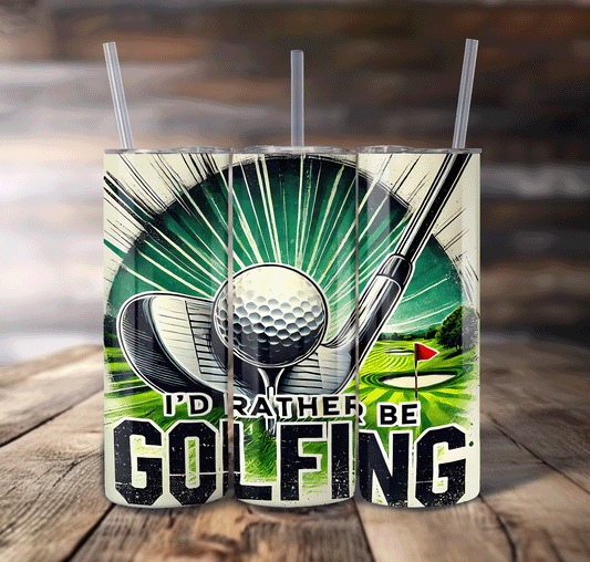 I'd Rather Be Golfing Wrap For Straight Tumbler-S653