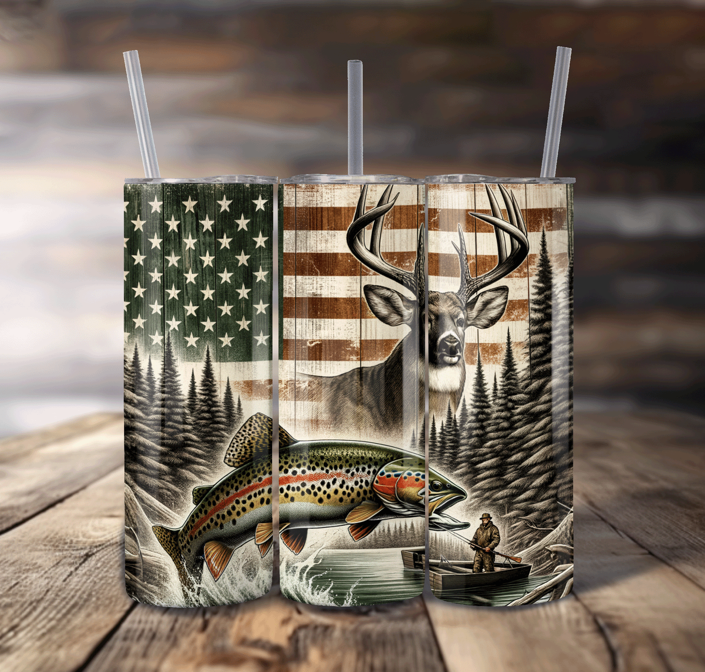 Hunting & Fishing Wrap For Straight Tumbler-S672