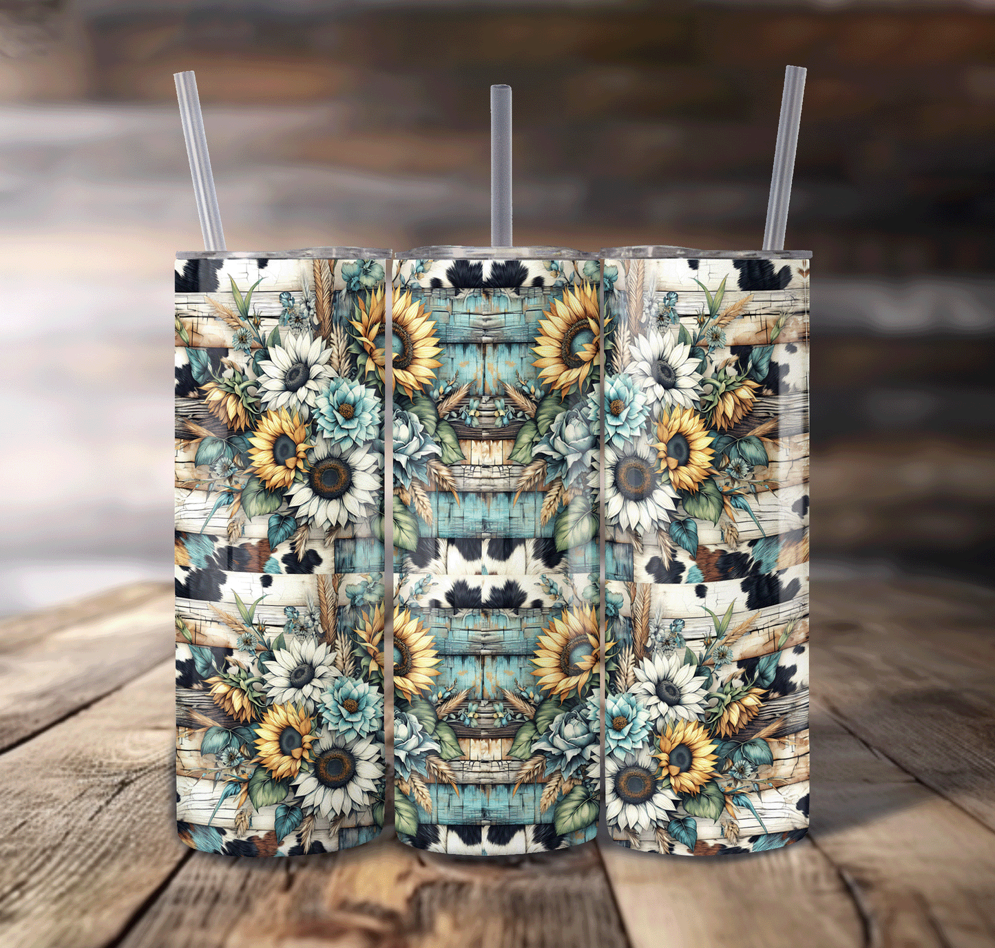 Watercolor Flowers Wrap For Straight Tumbler-S676