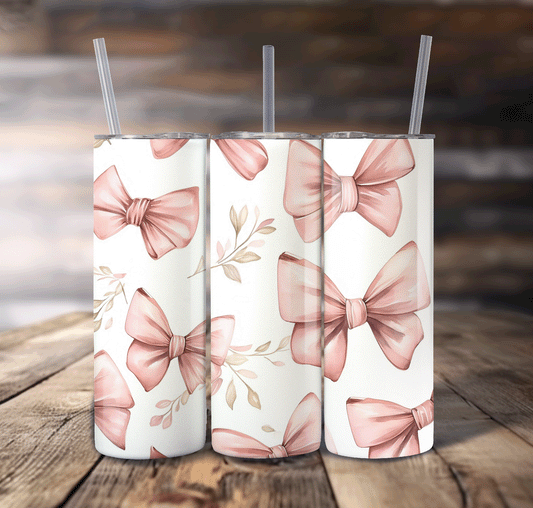 Pink Bows For Straight Tumbler-S690
