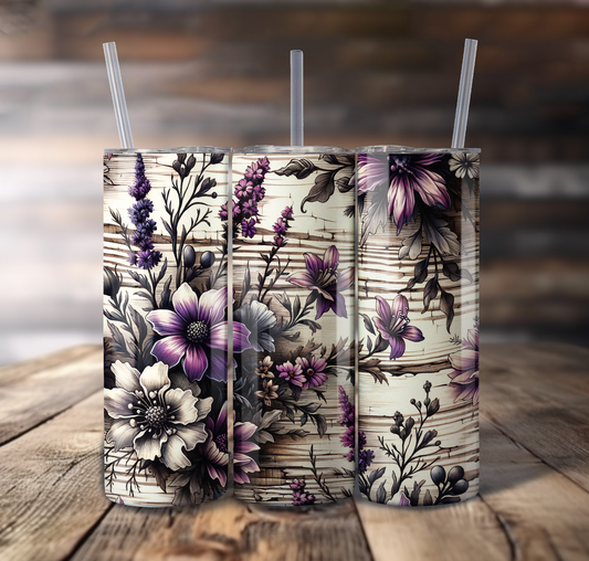 Vintage Flowers Wrap For Straight Tumbler-S715