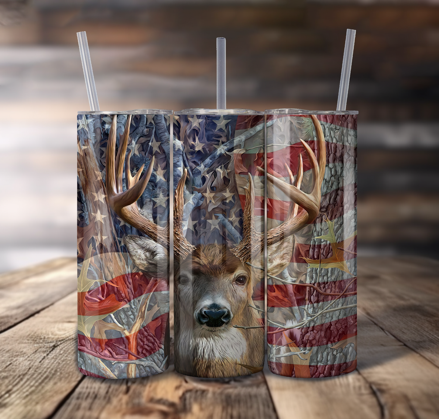 Deer Flag Wrap For Straight Tumbler-S724