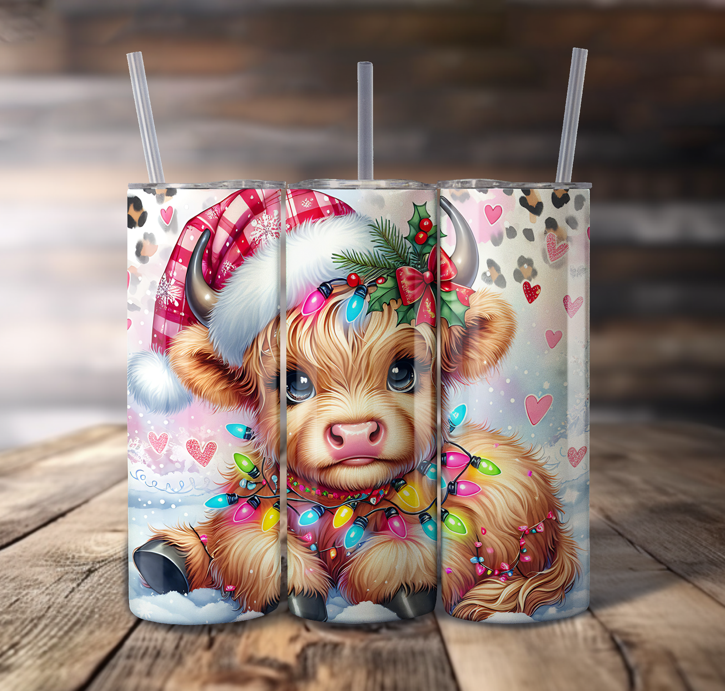 Christmas Cow Wrap For Straight Tumbler-S726