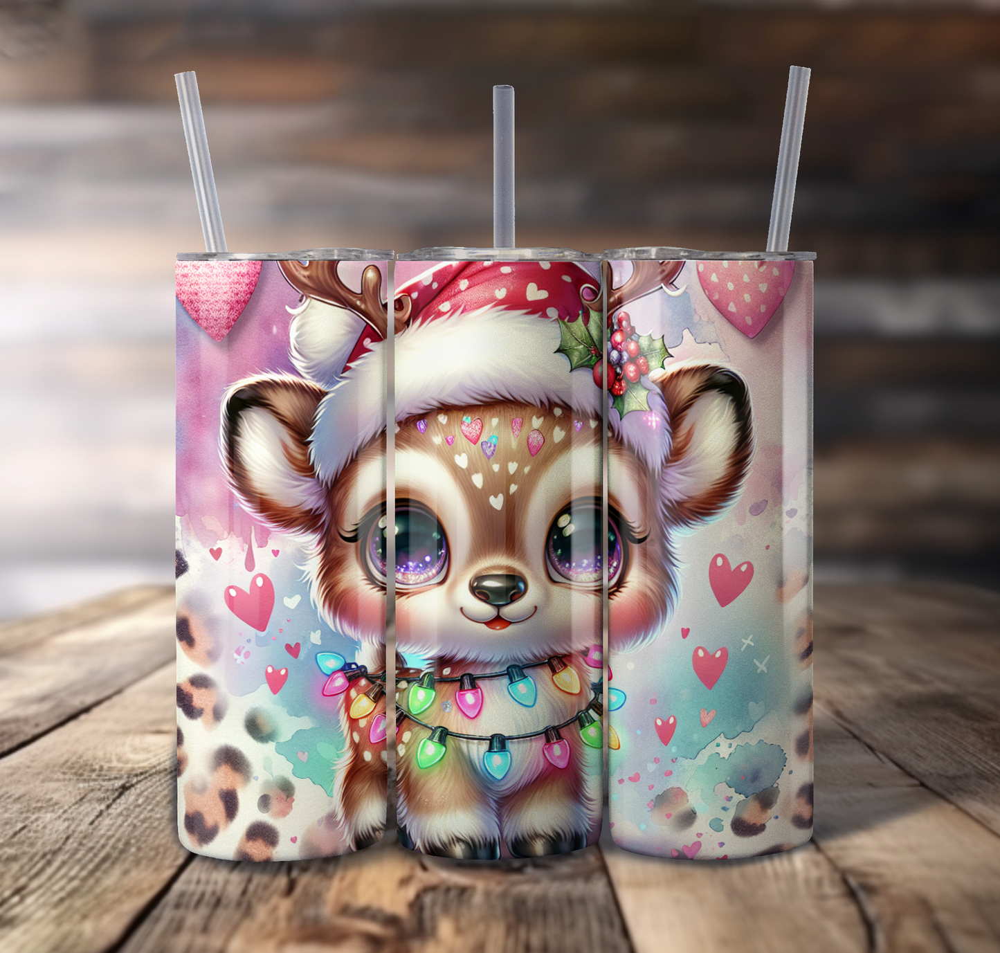 Colorful Reindeer Wrap For Straight Tumbler-S727