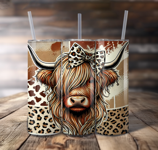 Leopard Cow Wrap For Straight Tumbler-S736