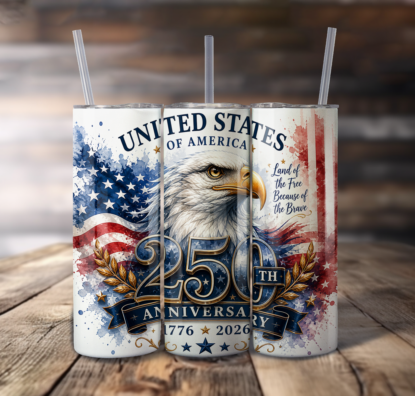 Patriotic Eagle For Straight Tumbler - S827