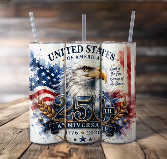 Patriotic Eagle For Straight Tumbler - S827