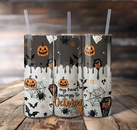 Heart October For Straight Tumbler - S842
