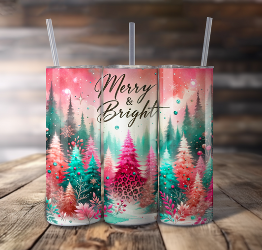 Merry And Bright For Straight Tumbler - S852