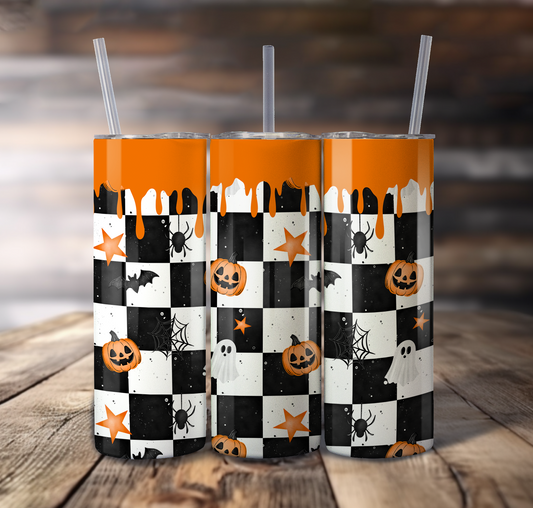 Spooky Checker For Straight Tumbler - S857