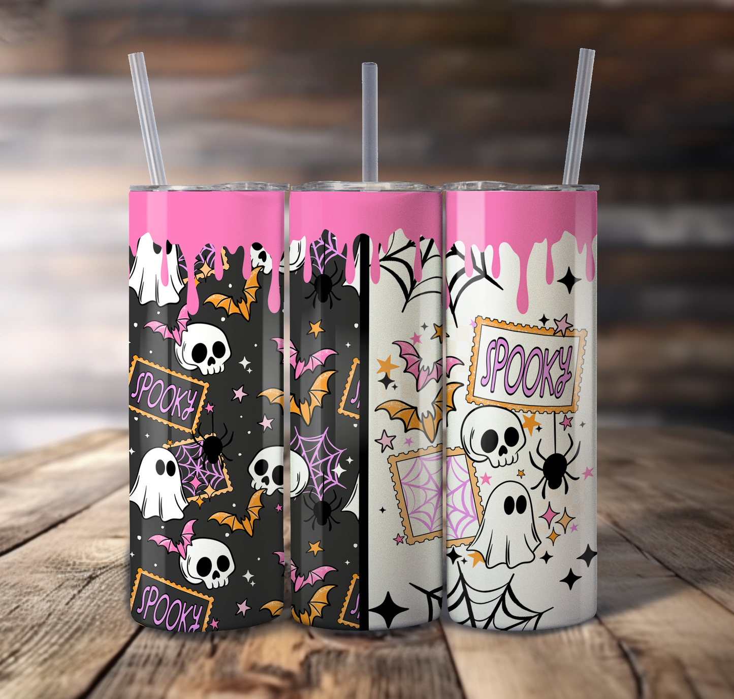 Spooky Stamps For Straight Tumbler - S858