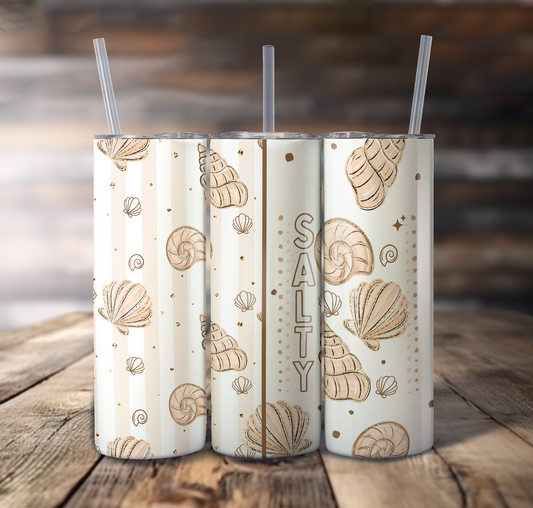 Tan Salty Shells For Straight Tumbler - S864
