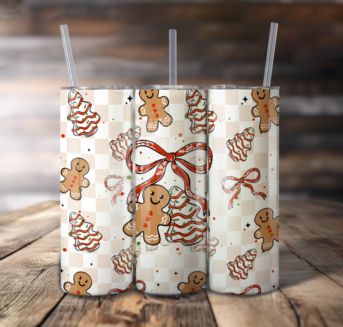 Gingerbread Tree Cakes For Straight Tumbler - S879