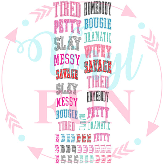 Sassy Varsity Gang Sheet 22"x60"