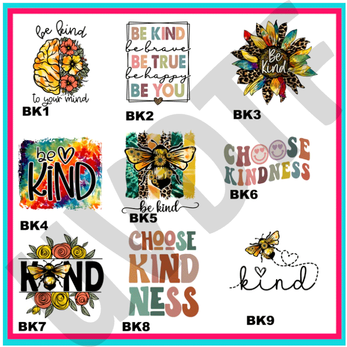 UVDTF Be Kind Decals-U12