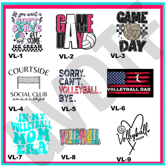 UVDTF Volleyball Life Decals -V8