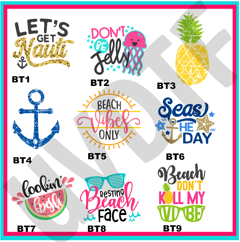 UVDTF Beach Time Decals