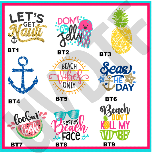 UVDTF Beach Time Decals