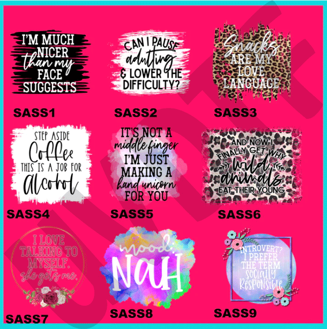 UVDTF Sassy Decals- U16 – Vinyl Fun