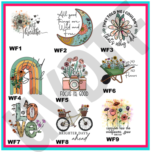 UVDTF Wildflower Decals