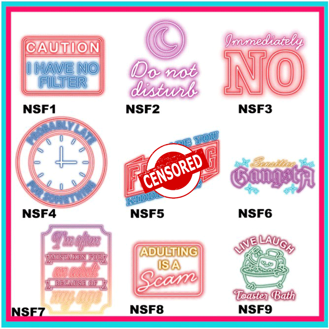 Neon Sign Transfers - For Fabrics