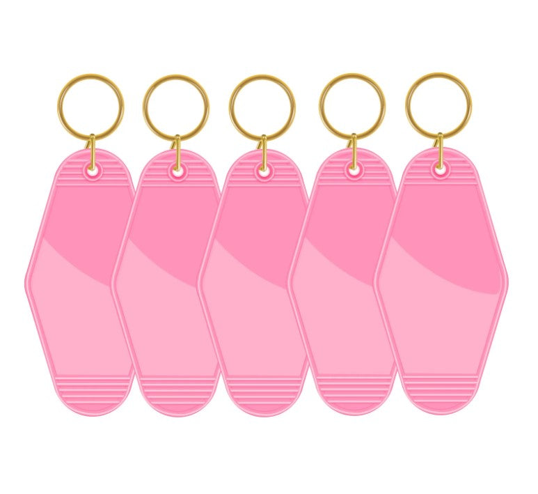 TECKWRAP Blank Motel Keychains 5pk / Barbie Pink