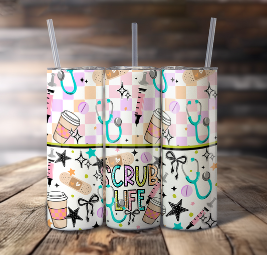 Scrub Life Wrap For Straight Tumbler - S807