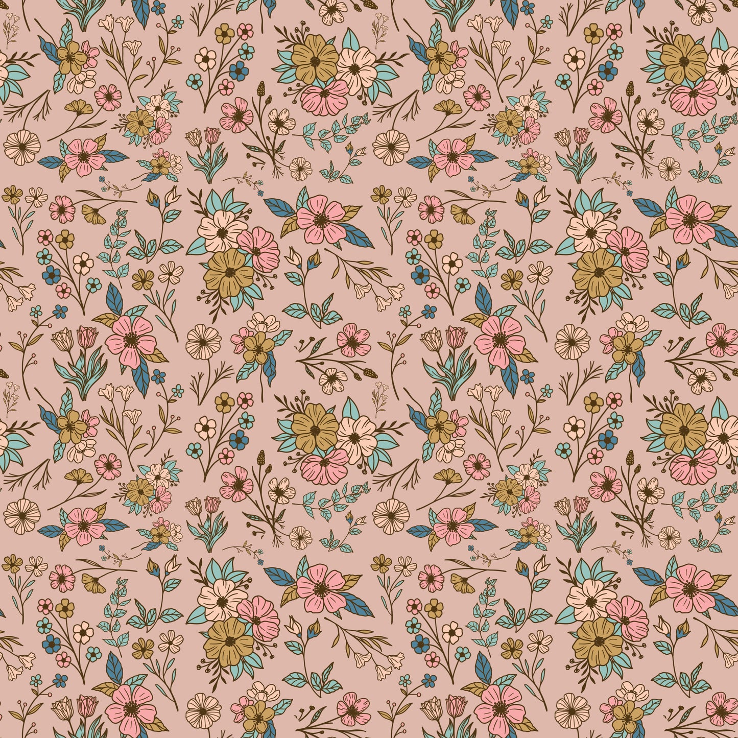 Mauve Wildflowers Pattern-A3