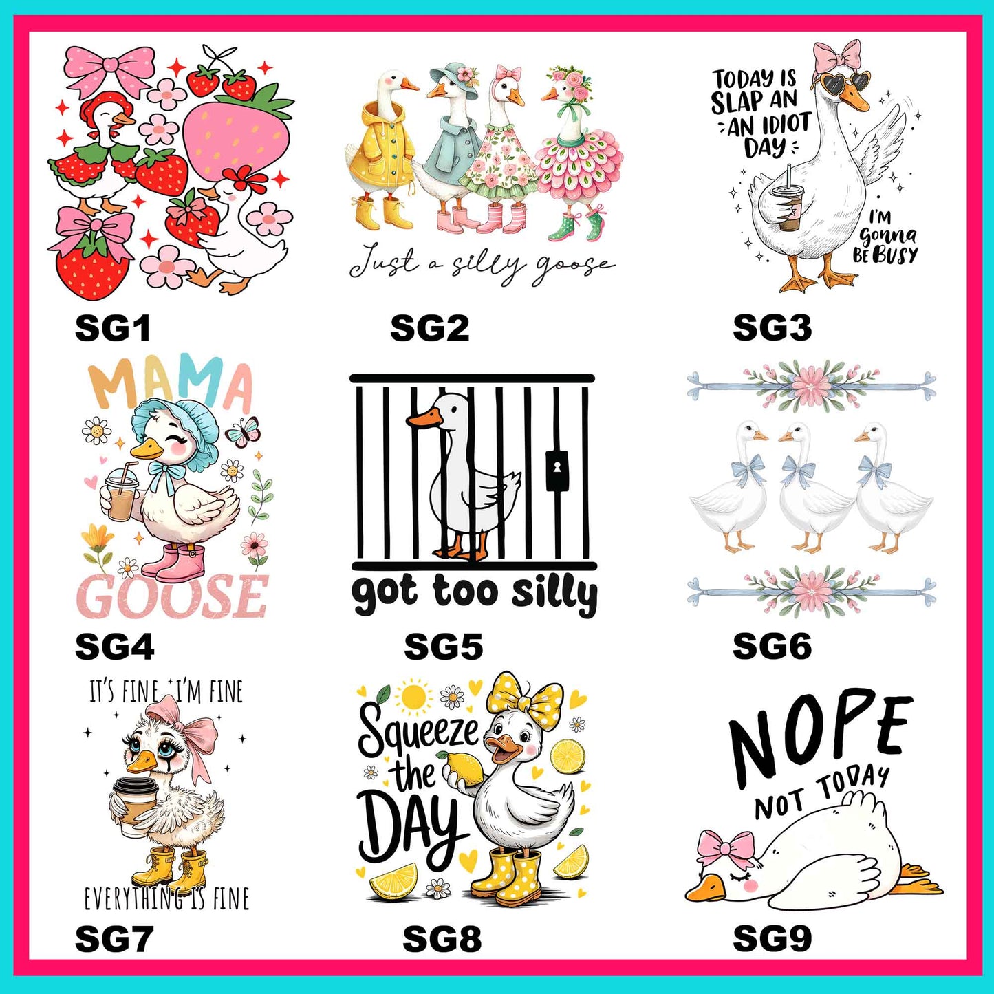 Silly Goose Transfers - For Fabrics