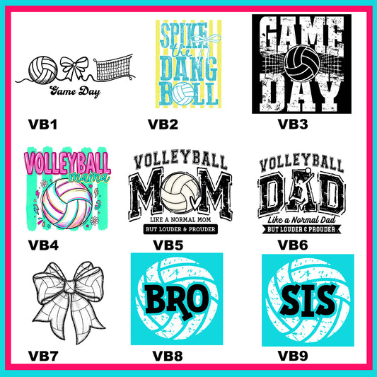 So Much Volleyball Transfers - For Fabrics