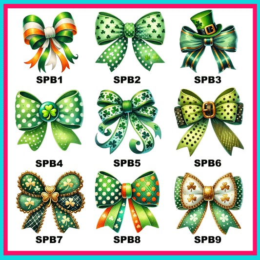 St. Patrick Day Bows Transfers-For Fabrics