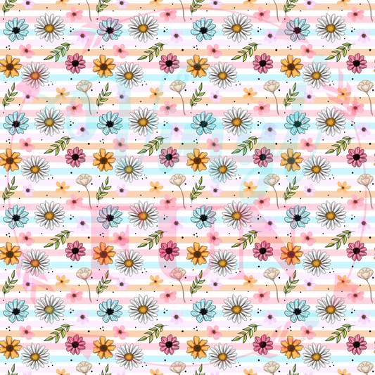 Stripe Flowers Pattern-A8