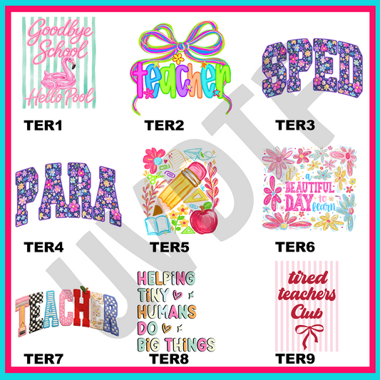 UVDTF Teachers Rule Decals