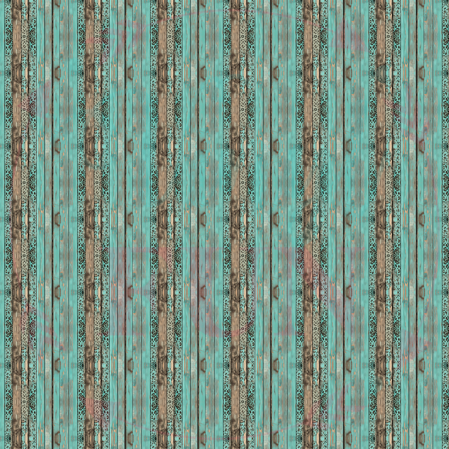 Teal Leopard Wood Pattern