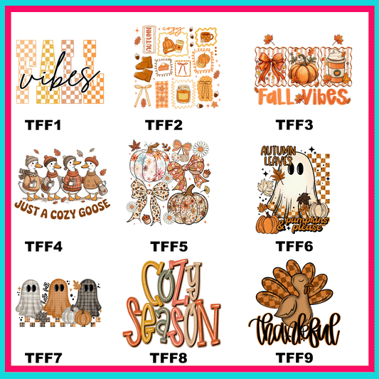 Thankful For Fall Transfers - For Fabrics