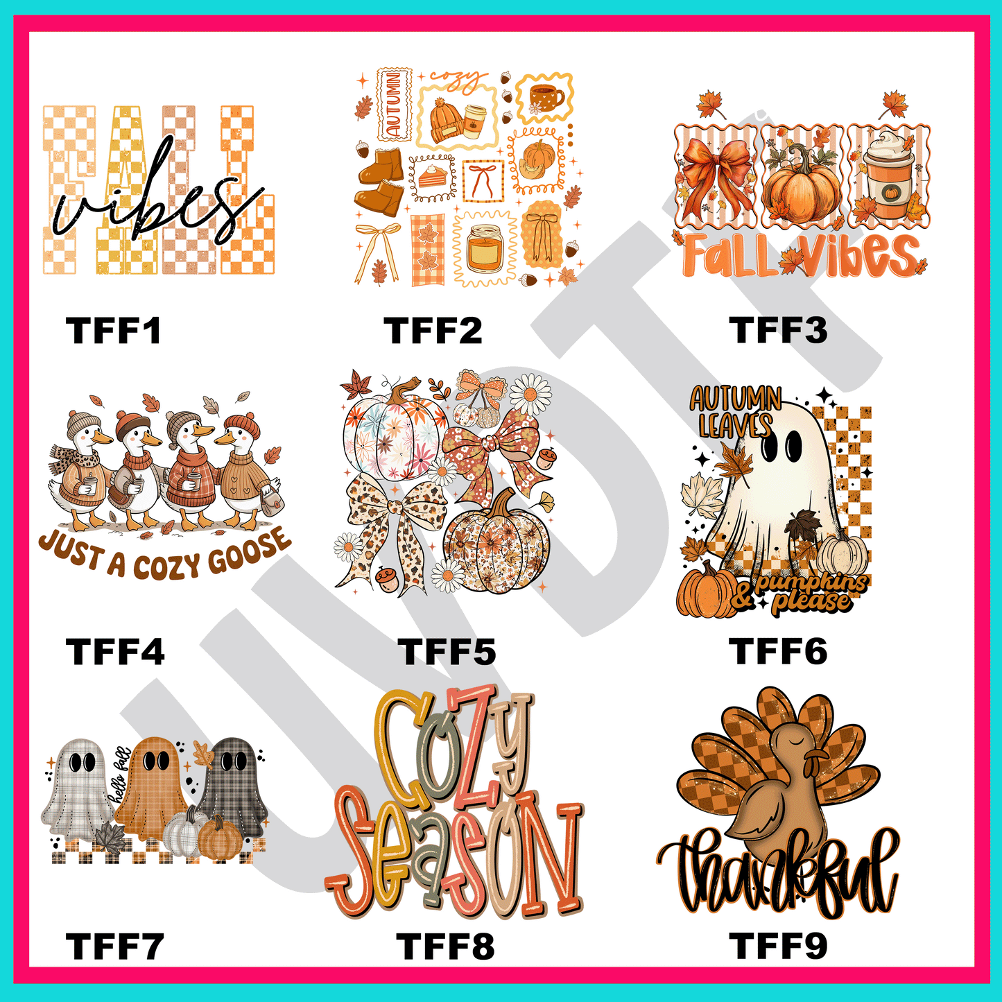 UVDTF Thankful for Fall Decals