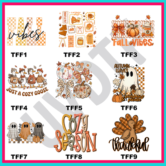 UVDTF Thankful for Fall Decals