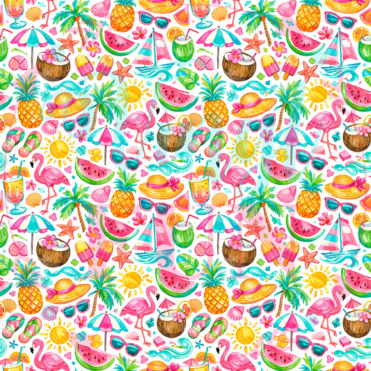 Time For Summer Watercolor Pattern