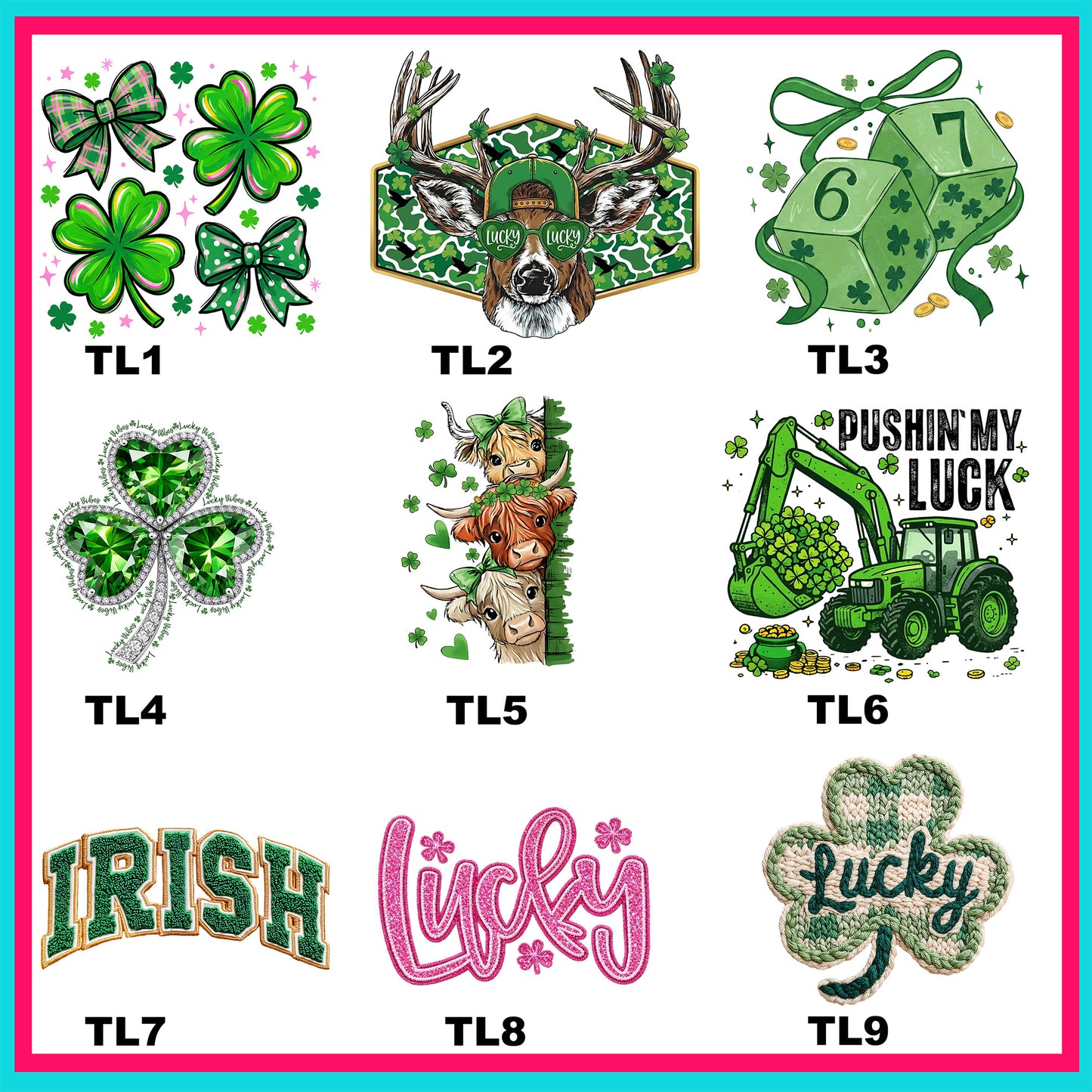 Too Lucky Transfers - For Fabrics