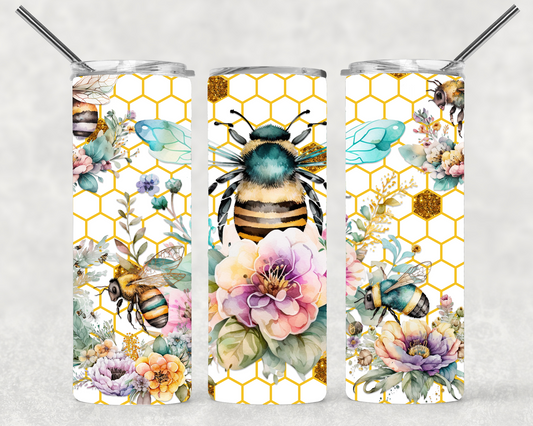 Honeycomb Bee Wrap For Straight Tumbler-S81