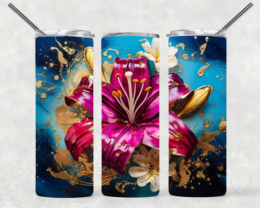 Golden Orchid  Wrap For Straight Tumbler-S130