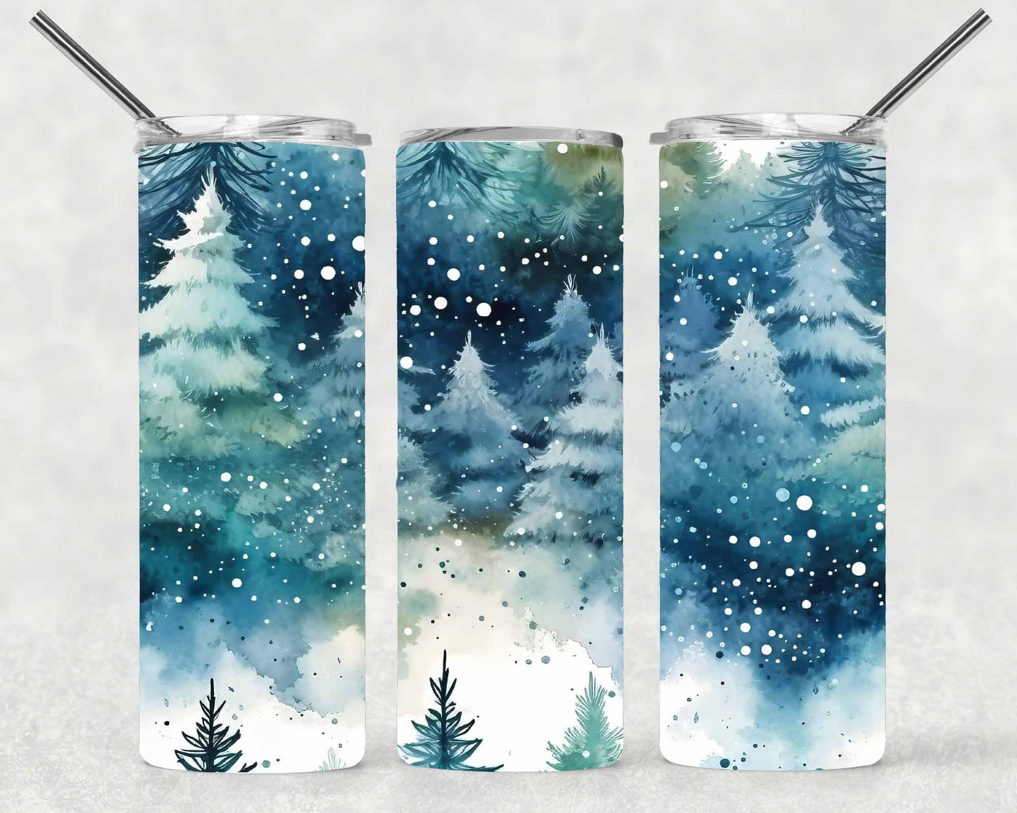 Blue Christmas Wrap For Straight Tumbler-S139