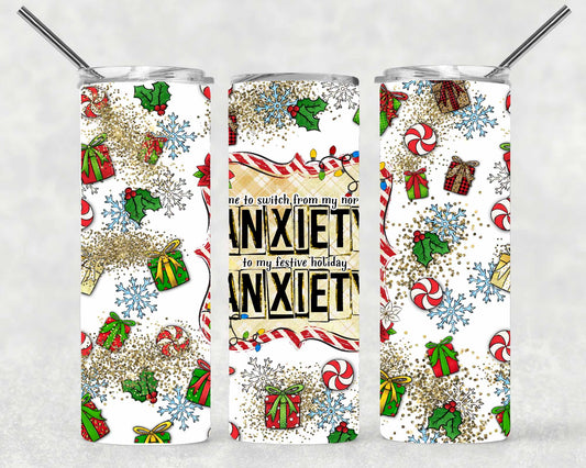 Holiday Anxiety Wrap For Straight Tumbler-S141