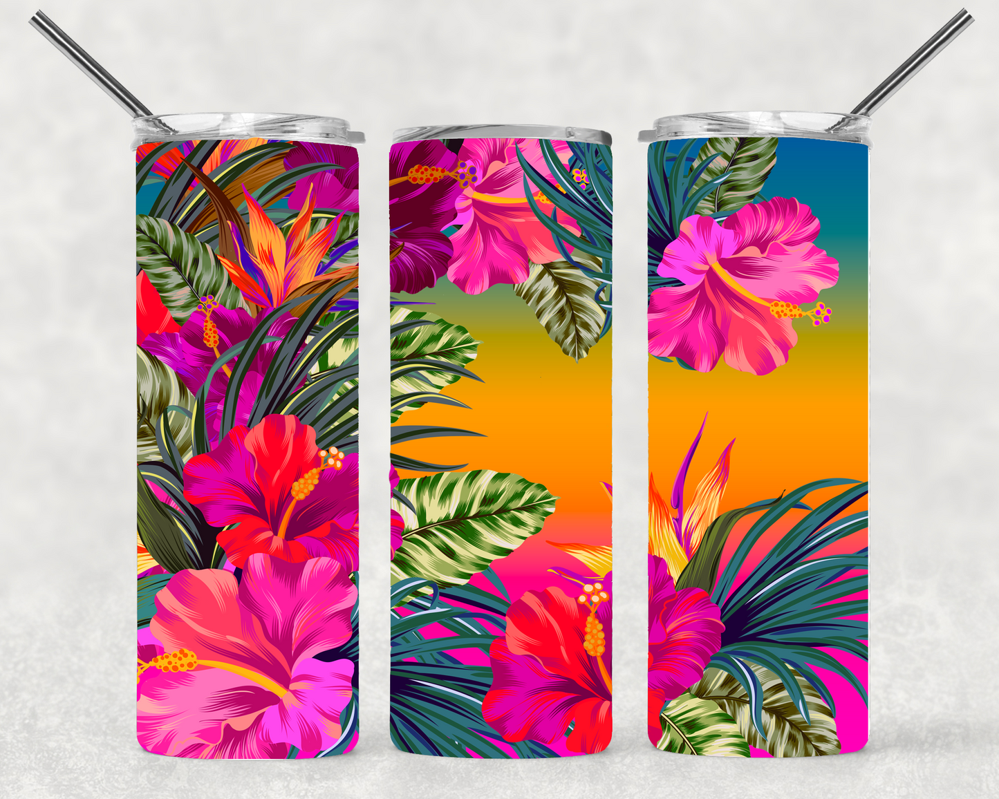 Tropical Wrap For Straight Tumbler-S101