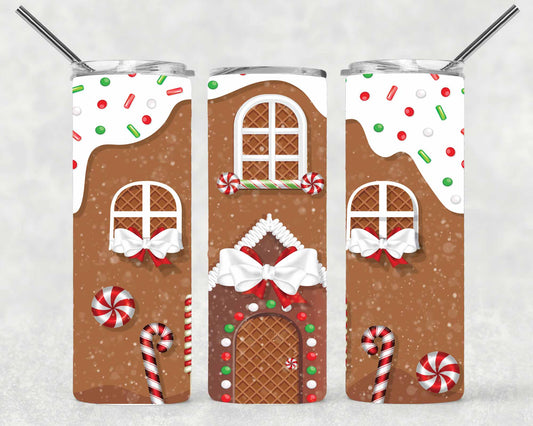 Ginger Bread House Wrap For Straight Tumbler-S146