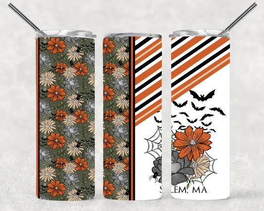 Floral Bats Design Wrap For Straight Tumbler-S197