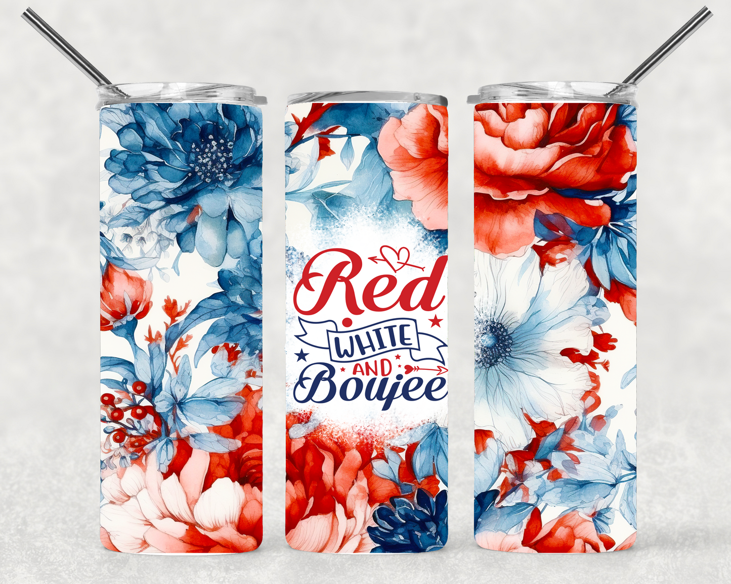 Red White And Boujee Wrap For Straight Tumbler-S97