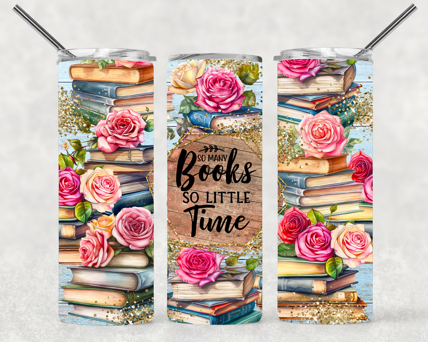 So Many Books Wrap For Straight Tumbler-S98