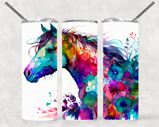 Watercolor Horse Wrap For Straight Tumbler-S59